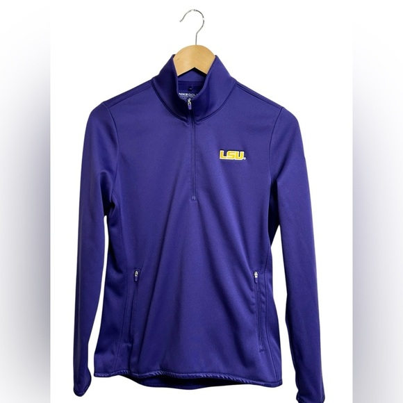 Women's Nike Purple LSU Tigers Pacer Raglan Performance Quarter-Zip Jacket M - Picture 6 of 6